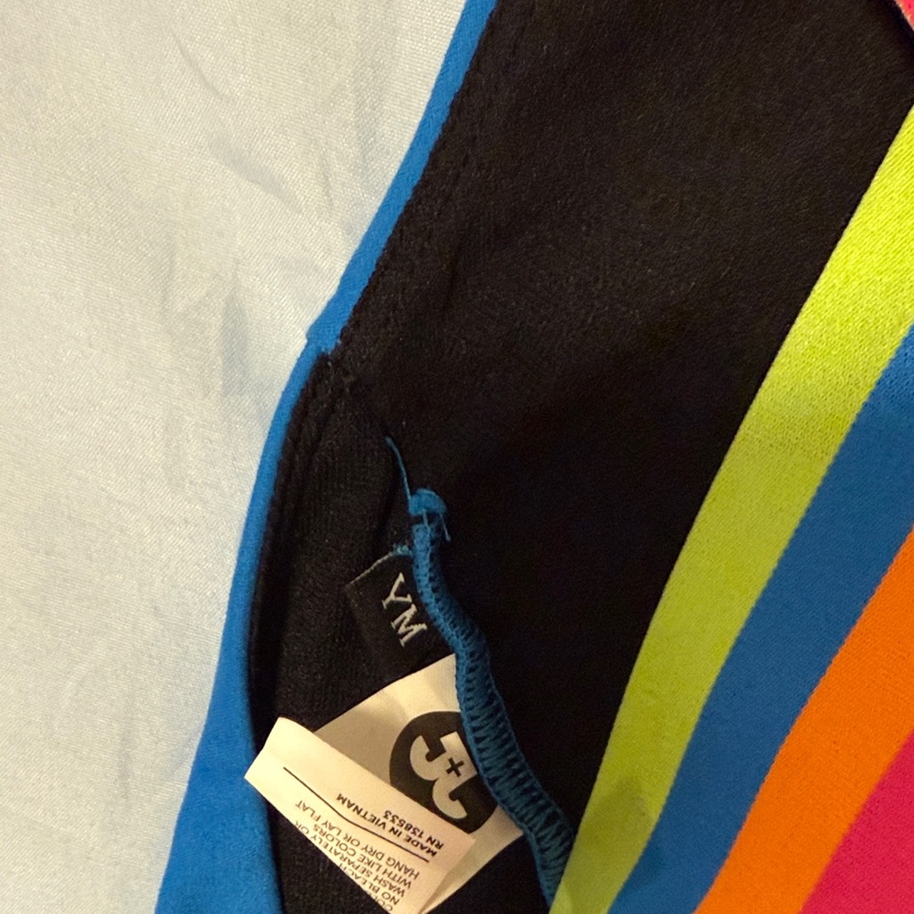 Vibrant Blue Kids Jumpsuit with Rainbow Straps - Picture 3 of 3